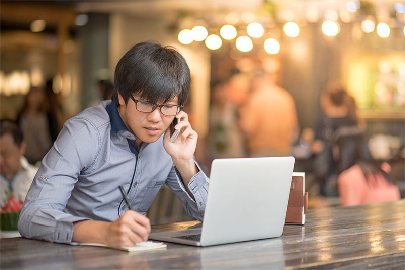 Asian Man Digital Nomad